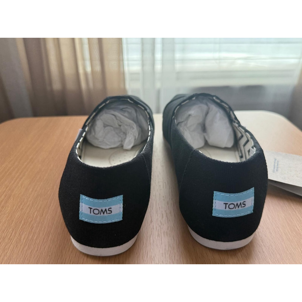 Toms Womens Alpargata Classic BLACK Canvas Slip-On Sneakers SZ 9 W - Picture 11 of 14